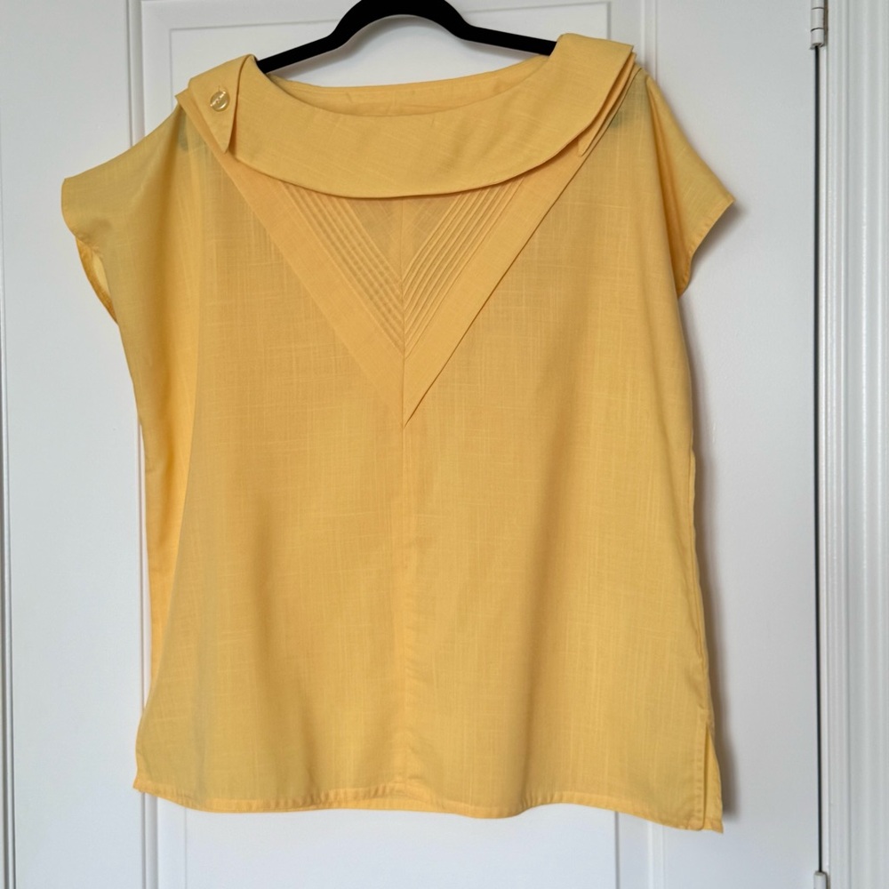 Vintage Yellow Sailor Collar Blouse